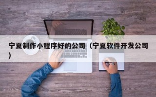 福州宁夏制作小程序好的公司（宁夏软件开发公司）